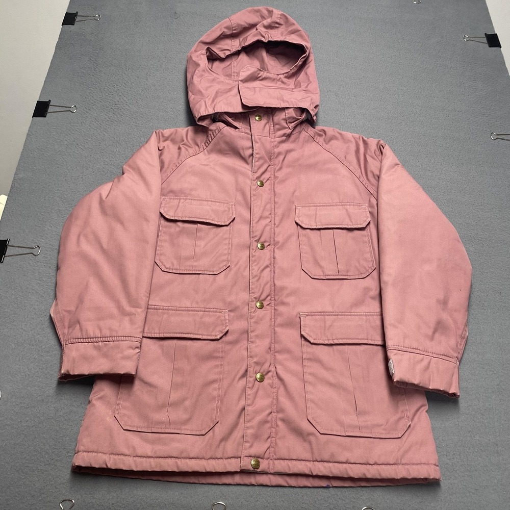 Vintage‎ Woolrich Coat Womens Medium Pink Hooded Parka Insulated Made USA 90s